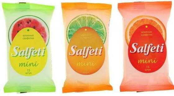 Salfeti Mini №15 влажные салфетки ассорти в шоубоксе Salfeti Mini №15 влажные салфетки ассорти в шоубоксе