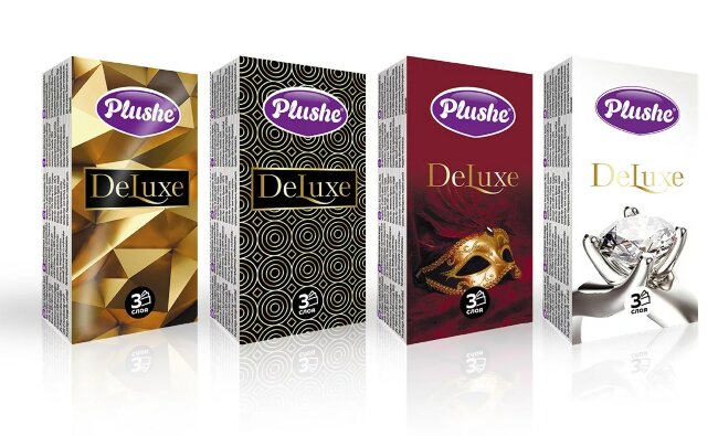 Plushe Deluxe платочки носовые 3 слоя, 10 листов