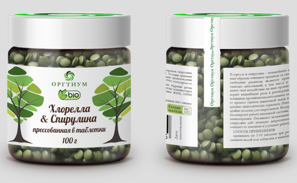 Оргтиум Хлорелла & Спирулина прессованная в таблетки, 50г Оргтиум Хлорелла & Спирулина прессованная в таблетки, 50г