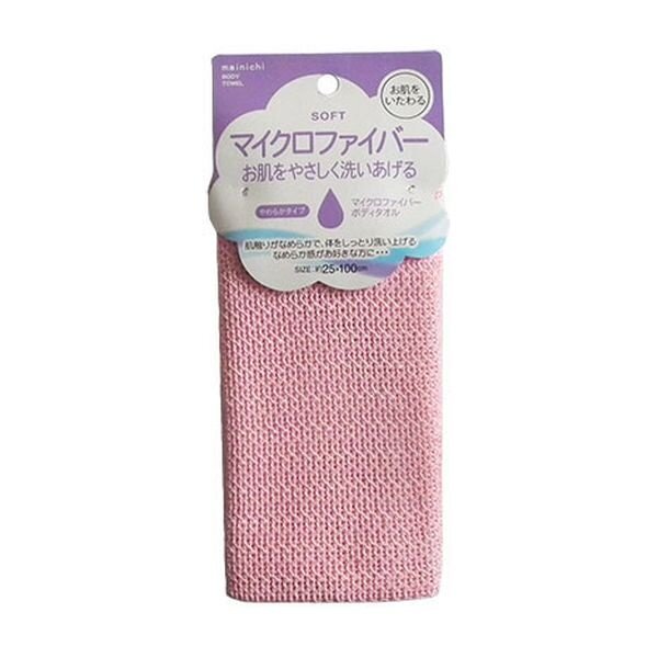 Мочалка для тела микрофибра розовая, 25х100 см Мочалка для тела микрофибра розовая, 25х100 см