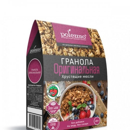 Polezzno Гранола оригинальная, 400 гр Polezzno Гранола оригинальная, 400 гр
