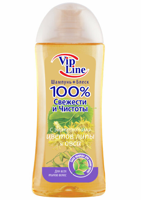 Шампунь "Vip Line" 100% Свежести и чистоты 400 г с экстрактами цветов липы и овса