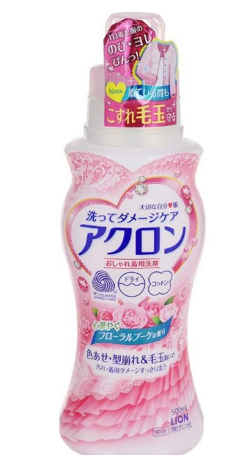 Жидкое ср-во Lion "Acron" для стирки деликат. тканей с цветочным ароматом 450мл Жидкое ср-во Lion "Acron" для стирки деликат. тканей с цветочным ароматом 450мл