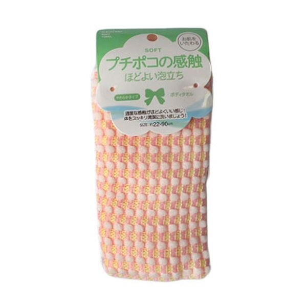 Мочалка для тела маленькая цвета шампанского, 20х90 см Мочалка для тела маленькая цвета шампанского, 20х90 см