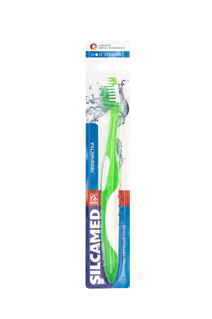Зубная щетка  SILCAMED  Профессиональная чистка средней жесткости                         