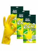 Master FRESH ЭКОНОМ хозяйственные перчатки (латексные с хлопком), 1 пара (средний размер S/M)
