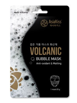 Asiakiss volcanic bubble mask/ черная пузырьковая маска с вулканическим пеплом Asiakiss volcanic bubble mask/ черная пузырьковая маска с вулканическим пеплом