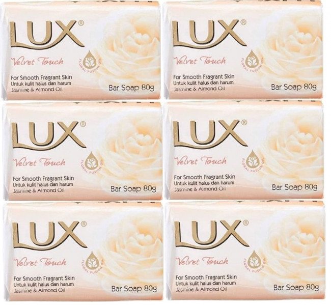 LUX Мыло туалетное Жасмин и миндальное масло, набор 6 шт х 80г LUX Мыло туалетное Жасмин и миндальное масло, набор 6 шт х 80г