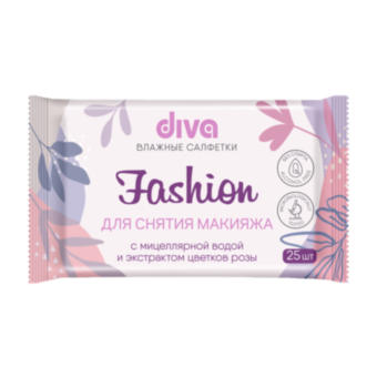 DIVA №25 влажные  салфетки  для снятия макияжа  с пластиковым клапаном