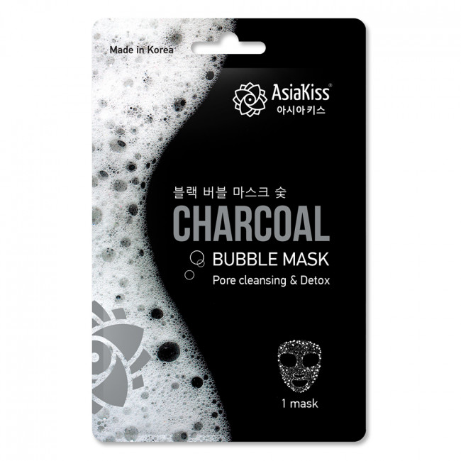 Asiakiss charcoal bubble mask/ черная пузырьковая маска с экстрактом древесного угля Asiakiss charcoal bubble mask/ черная пузырьковая маска с экстрактом древесного угля