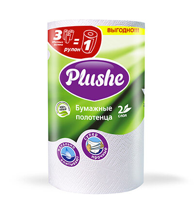 Plushe Big полотенце бумажное 2 слоя 1 рулон 33м Plushe Big полотенце бумажное 2 слоя 1 рулон 33м