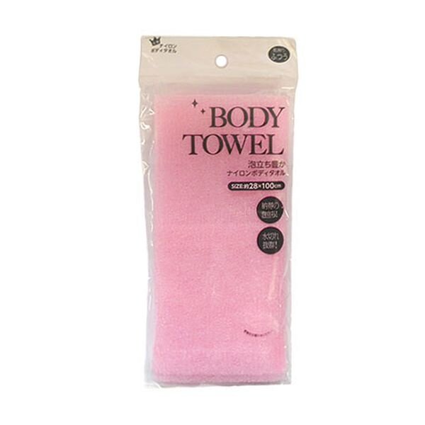 Мочалка для тела нейлоновая розовая, 28х100 см Мочалка для тела нейлоновая розовая, 28х100 см