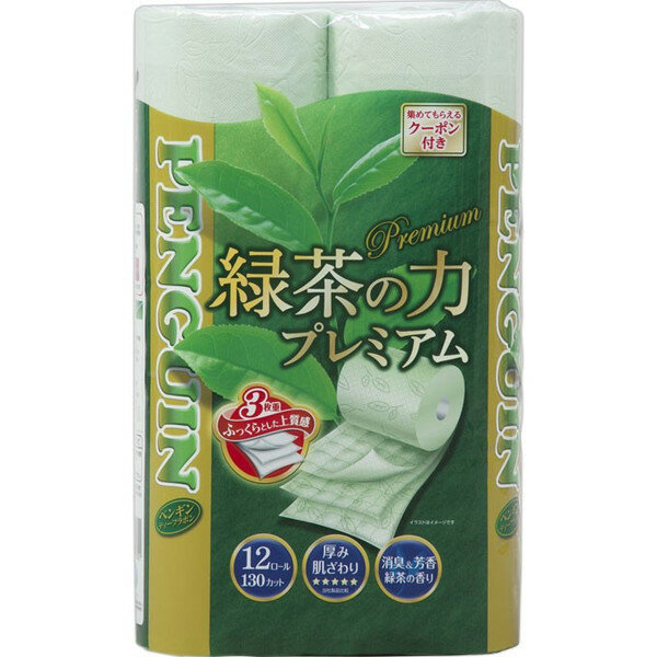 Туалетная бумага Marutomi Penguin Premium трехслойная с ароматом зеленого чая 12 рулонов Туалетная бумага Marutomi Penguin Premium трехслойная с ароматом зеленого чая 12 рулонов