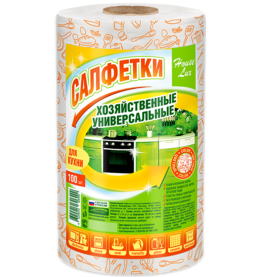 House Lux №100 COLOR cухие салфетки универсальные
