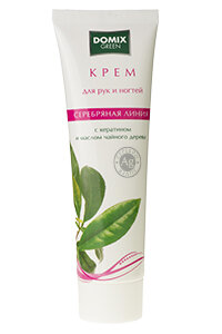 DOMIX GREEN Крем для рук и ногтей с кератином, маслом чайного дерева и наносеребром, 100 мл DOMIX GREEN Крем для рук и ногтей с кератином, маслом чайного дерева и наносеребром, 100 мл