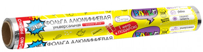 PARLO Фольга пищевая PROMO 29см* 14+1м В ПОДАРОК, 15м, ролик, 1шт PARLO Фольга пищевая PROMO 29см* 14+1м В ПОДАРОК, 15м, ролик, 1шт