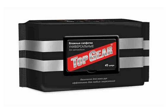 Top Gear  №45 влажные салфетки универсальные с клапаном