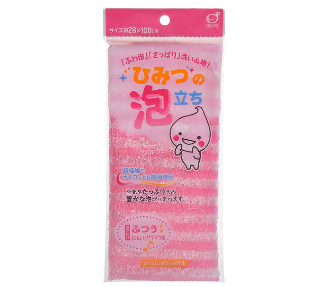 Мочалка для тела средней жесткости красная