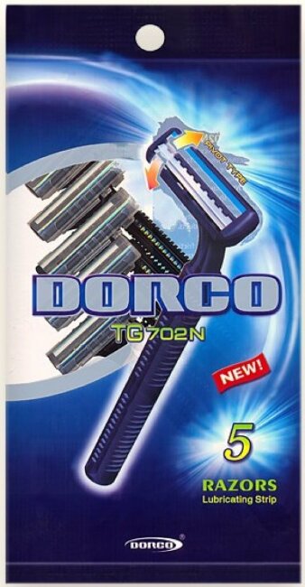 Dorco одноразовый бритвенный станок 2 лезвия, плавающая головка, 5шт Dorco одноразовый бритвенный станок 2 лезвия, плавающая головка, 5шт
