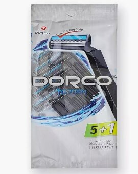 DORCO одноразовые бритвы 5+1 шт, 2 лезвия, увлажняющая полоска DORCO одноразовые бритвы 5+1 шт, 2 лезвия, увлажняющая полоска