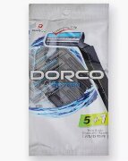 DORCO одноразовые бритвы 5+1 шт, 2 лезвия, увлажняющая полоска