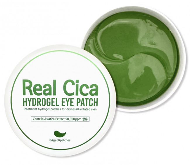 Гидрогелевые патчи с центеллой аз. против отечности и темных кругов Real Cica «Prreti», 60 шт.(84 г)