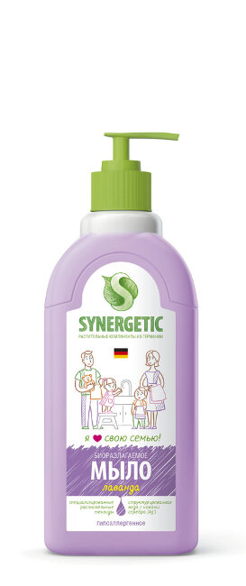 Synergetic биоразлагаемое жидкое мыло Лавандовое поле 500мл дозатор Synergetic биоразлагаемое жидкое мыло Лавандовое поле 500мл дозатор