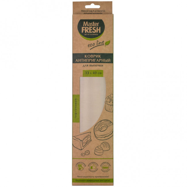 Master FRESH ЭКО антипригарный многоразовый тефлон коврик д\выпечки 33*40см, 1шт 90мкм