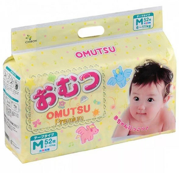 OMUTSU Подгузники детские M (6-11 кг), 52 шт. OMUTSU Подгузники детские M (6-11 кг), 52 шт.
