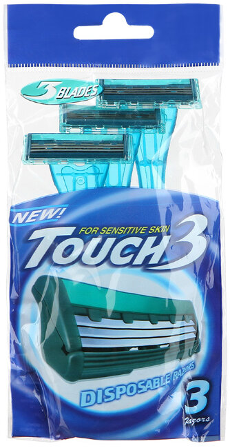 Dorco Touch 3, бритвенный станок для чувствительной кожи 3шт, 3 лезвия, плавающая головка, увлажняющая полоска Dorco Touch 3, бритвенный станок для чувствительной кожи 3шт, 3 лезвия, плавающая головка, увлажняющая полоска