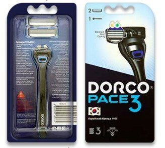 DORCO PACE 3 бритвенная система + 2 кассеты, 3 лезвия, металлическая прорезиненная ручка, микрогребень и увлажняющая полоска, плавающая головка DORCO PACE 3 бритвенная система + 2 кассеты, 3 лезвия, металлическая прорезиненная ручка, микрогребень и увлажняющая полоска, плавающая головка