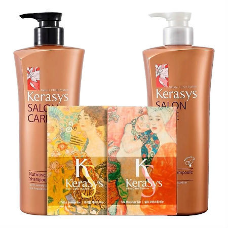 Kerasys Salon Care Подарочный набор Питание №4 (шампунь+ кондиционер+ мыло+ подарочная коробка + пакет), уп. Kerasys Salon Care Подарочный набор Питание №4 (шампунь+ кондиционер+ мыло+ подарочная коробка + пакет), уп.