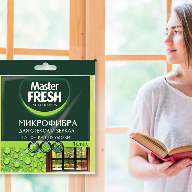 Master FRESH МИКРОФИБРА для стекол и зеркал, 1шт. (30*30см)