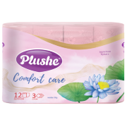 ТБ Plushe Comfort Care Water Lily, 12 рул 3 слоя *16м, розовый, аром
