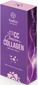 AsiaKiss CC Cream Collagen CC-крем для лица с коллагеном и ультра увлажняющим эффектом SPF 40 PA++ 60 мл AsiaKiss CC Cream Collagen CC-крем для лица с коллагеном и ультра увлажняющим эффектом SPF 40 PA++ 60 мл