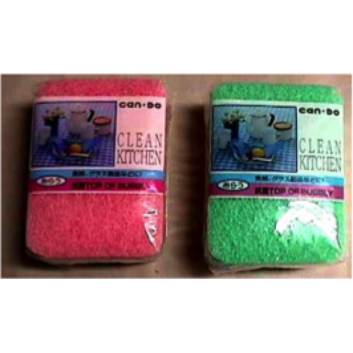 Губка для мытья посуды трехслойная, цвета в ассортименте, 1 шт Губка для мытья посуды трехслойная, цвета в ассортименте, 1 шт