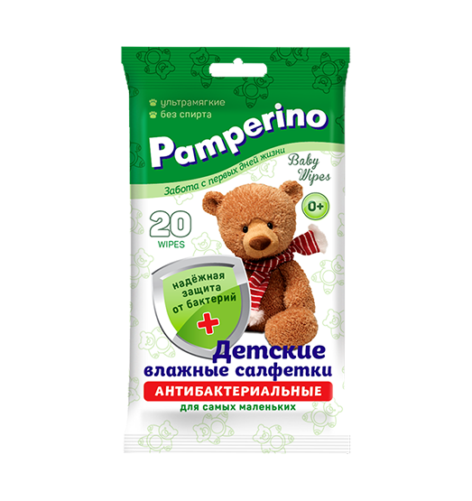 Pamperino №20 детские антибактериальные салфетки Pamperino №20 детские антибактериальные салфетки