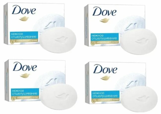 DOVE Крем-Мыло Нежное отшелушивание 4х135гр