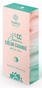 AsiaKiss CC Cream Color Change CC-крем для выравнивания тона лица с ультра ухаживающим эффектом SPF 40 PA++ 60 мл AsiaKiss CC Cream Color Change CC-крем для выравнивания тона лица с ультра ухаживающим эффектом SPF 40 PA++ 60 мл