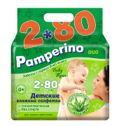 Pamperino  DUO №80 * 2 детские влажные салфетки 