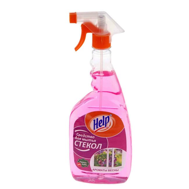 Средство для мытья стекол "Help" Аромат весны 0,75 л с распылителем Средство для мытья стекол "Help" Аромат весны 0,75 л с распылителем