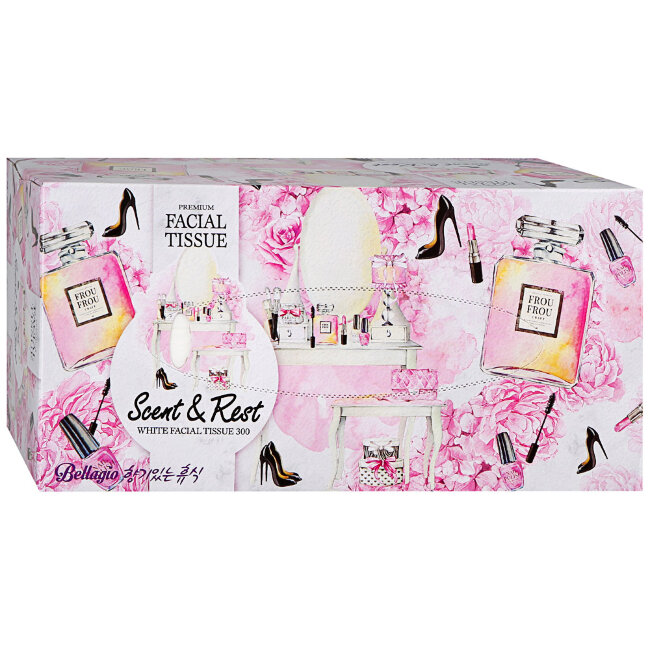 Двухслойные салфетки для лица "Bellagio", 300 шт. Двухслойные салфетки для лица "Bellagio", 300 шт.