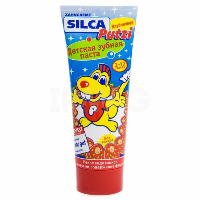 Зубная паста детская SILCA Putzi Клубничная 75 ml Зубная паста детская SILCA Putzi Клубничная 75 ml