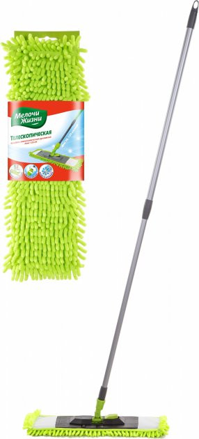 МЖ Швабра плоская с телескопической рукояткой 120 см (ворсистая) МЖ Швабра плоская с телескопической рукояткой 120 см (ворсистая)