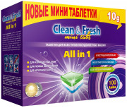 Clean&Fresh Таблетки для ПММ All in 1 mini tabs 100шт  по 10г