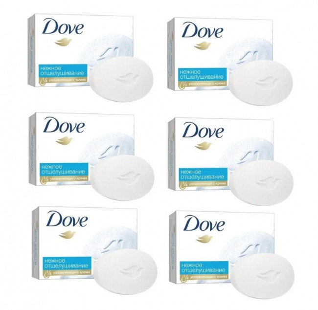 DOVE Мыло туалетное Нежное отшелушивание набор 6х100 гр DOVE Мыло туалетное Нежное отшелушивание набор 6х100 гр