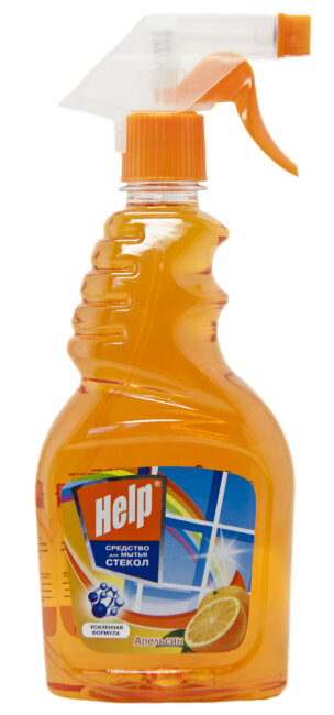 Средство для мытья пластиковых окон "Help" Апельсин 0,75 л с распылителем Средство для мытья пластиковых окон "Help" Апельсин 0,75 л с распылителем