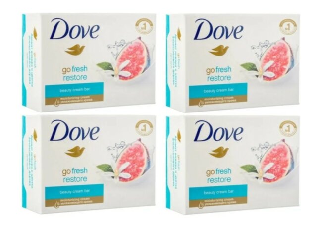 DOVE Мыло туалетное Инжир и лепестки апельсина набор 4х135 гр DOVE Мыло туалетное Инжир и лепестки апельсина набор 4х135 гр