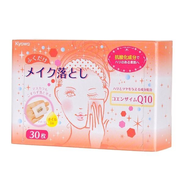 Салфетки влажные для снятия макияжа с добавлением коэнзима Q10 Kyowa, 30 шт Салфетки влажные для снятия макияжа с добавлением коэнзима Q10 Kyowa, 30 шт