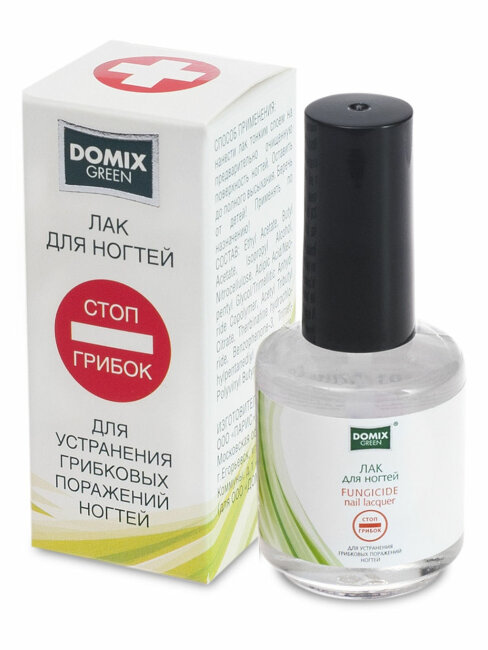  Domix Green Стоп Грибок лак для устранения грибковых поражений ногтей 17мл (стекло)	